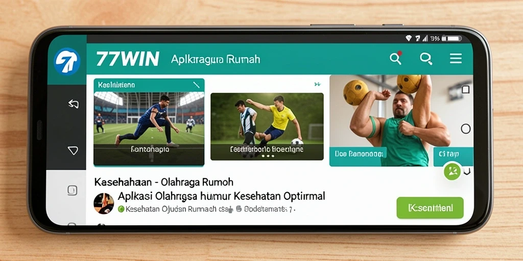 Tampilan antarmuka aplikasi 77WIN untuk olahraga rumah