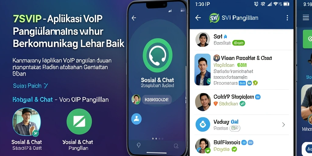 Antarmuka intuitif dari aplikasi <strong>7SVIP</strong> untuk panggilan VoIP.