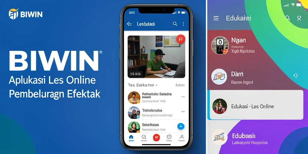 Antarmuka pengguna BIWIN yang intuitif dan menarik untuk Les Online.