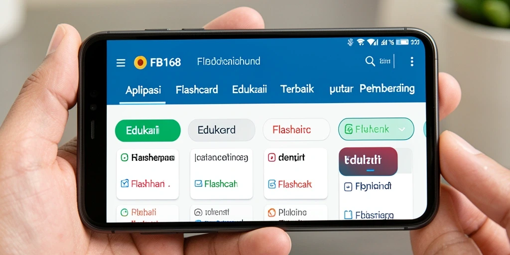 Tampilan antarmuka FB168 yang sederhana dan intuitif untuk membuat flashcard.