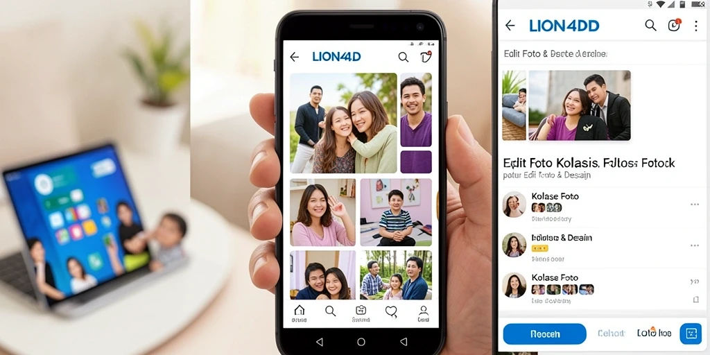 Antarmuka user-friendly LION4D untuk kolase foto yang kreatif.