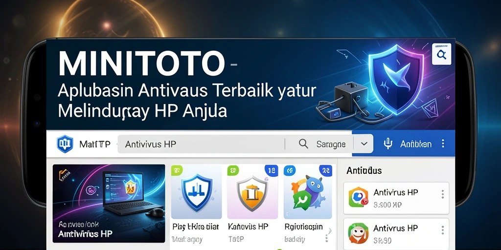 Tampilan antarmuka utama MINITOTO dengan fitur pemindaian antivirus.