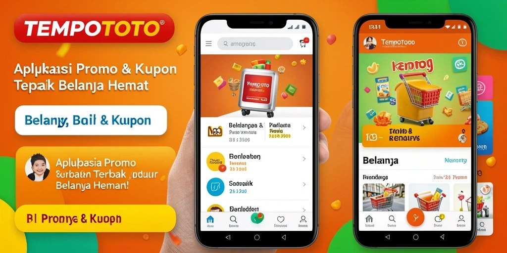 Antarmuka aplikasi TEMPOTOTO dengan berbagai promosi menarik.